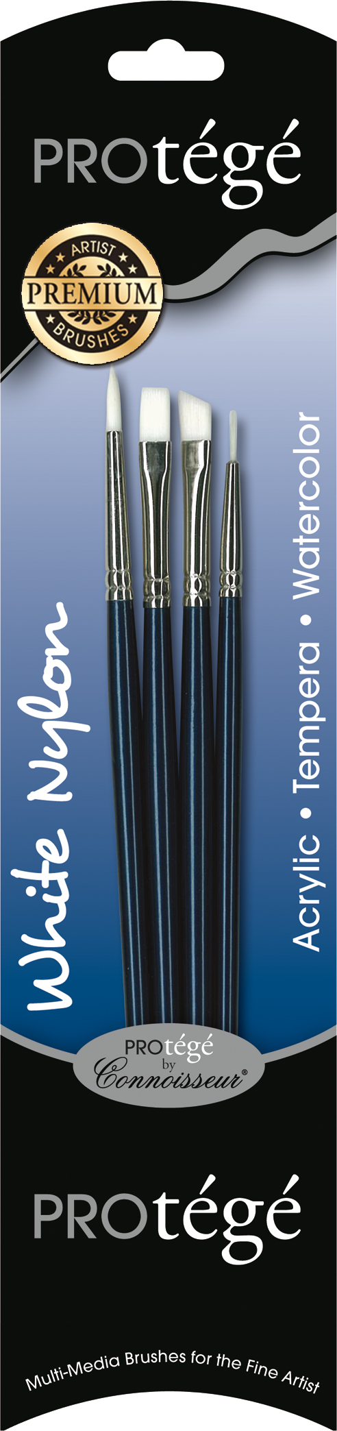 4PC WHITE NYLON SH BRUSH SET