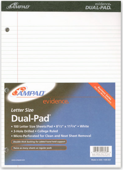 LEGALPAD 100 SHEETS DUAL/WHITE
