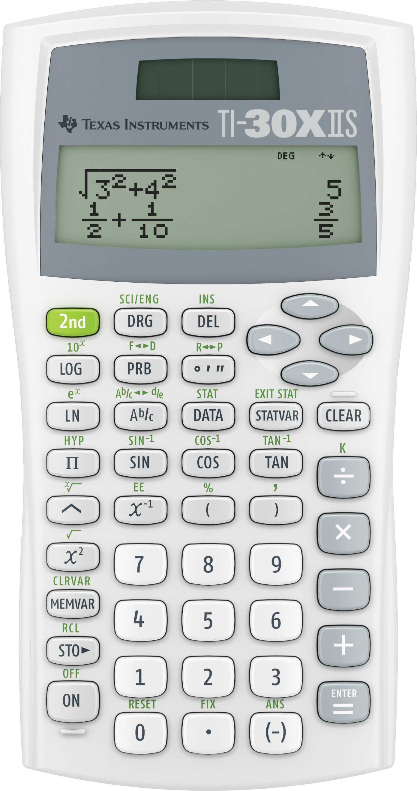 CALCULATOR TI30XIIS DUEL POWER WHITE