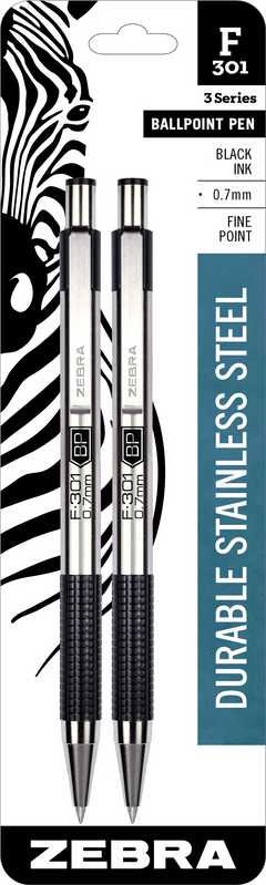 F301 RT BP PEN BLACK 2PK FINE