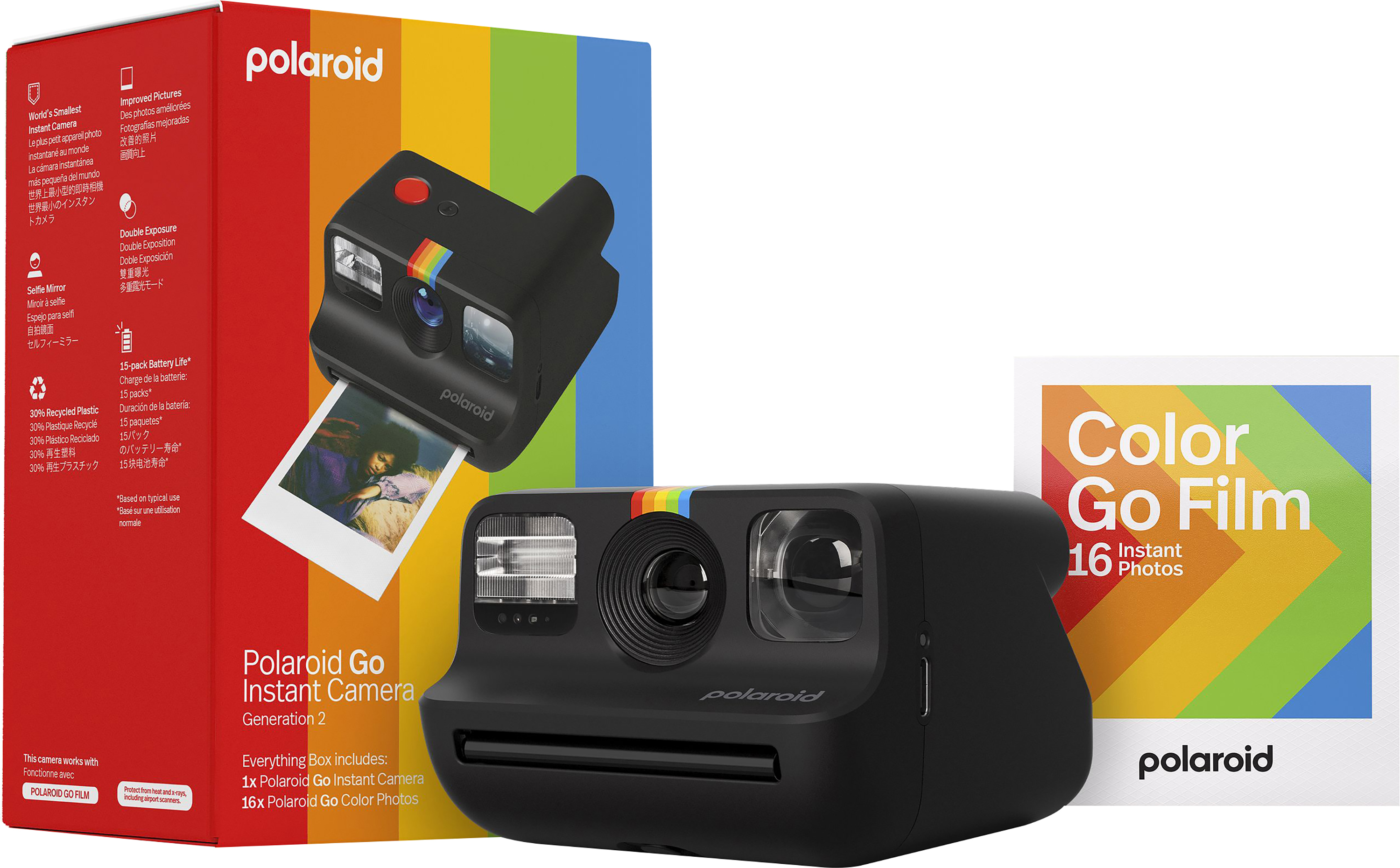 Polaroid Go Generation 2 Instant Camera Everything Box, Black - ONLINE ONLY
