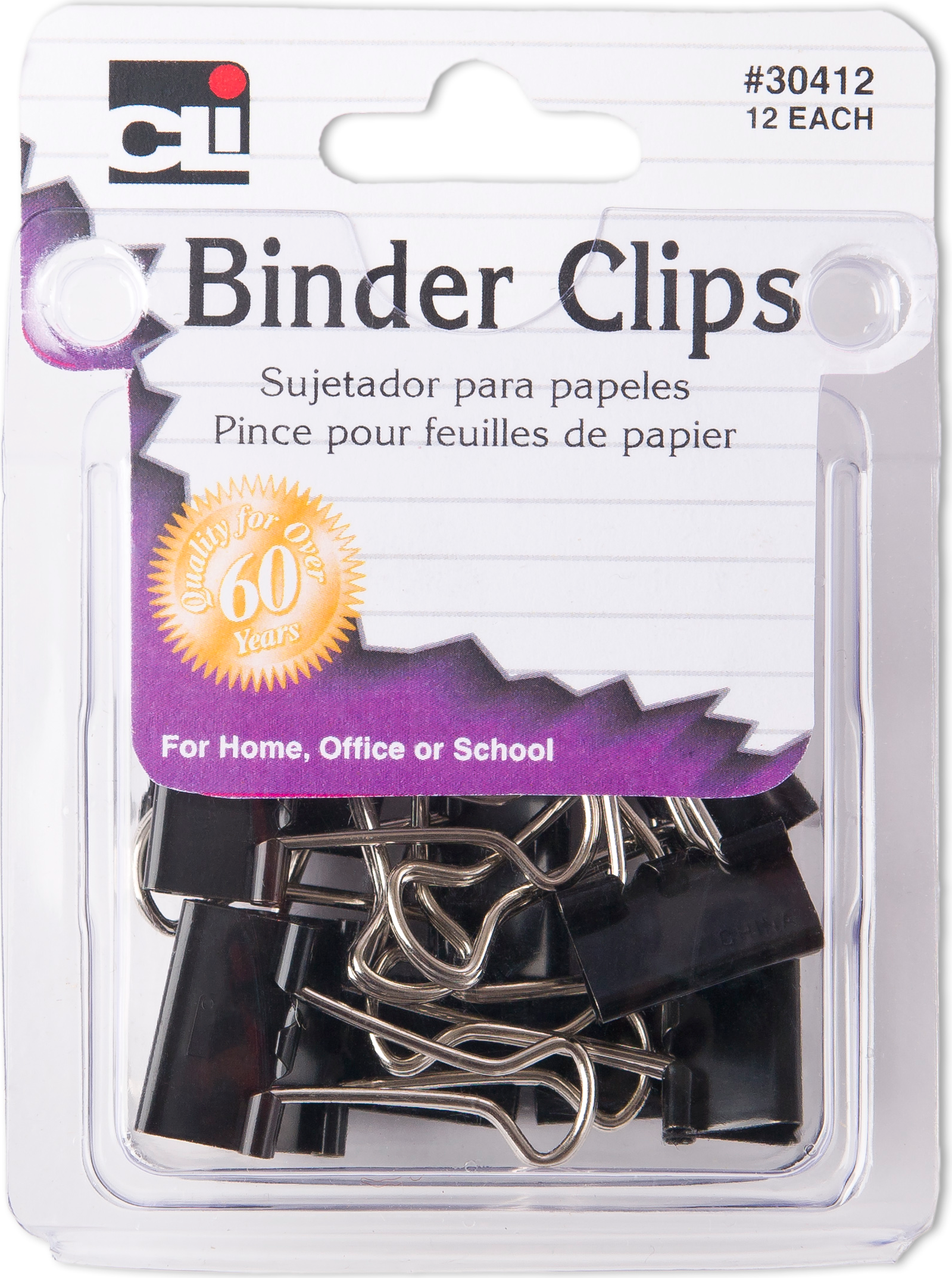 BINDER CLIP .75IN SML BLACK 12PK