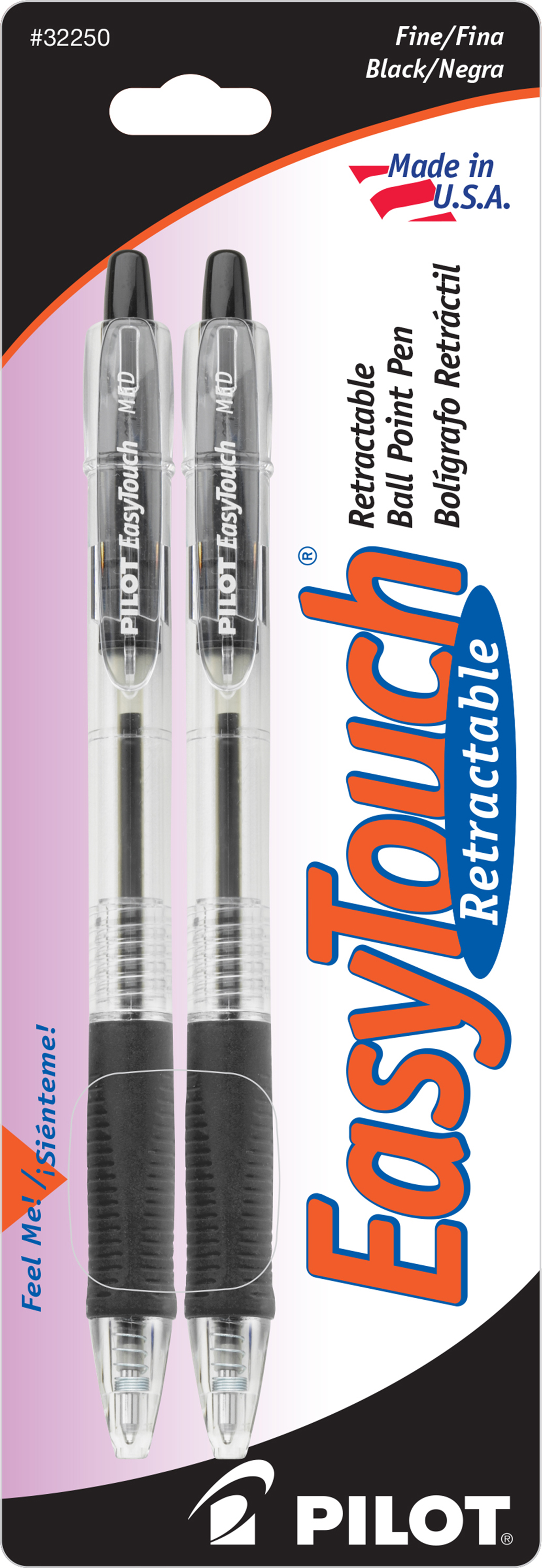 BALLPOINT 2 PK BLACK FINEPOINT EASYTECH
