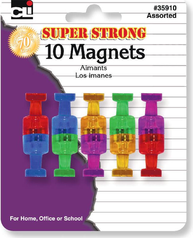 MAGNETS 10CT ASST COLORS