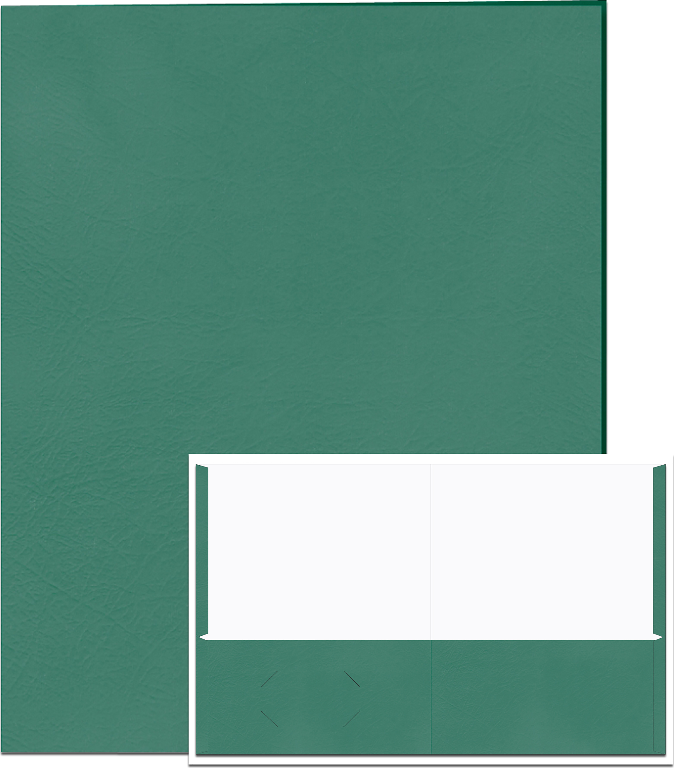 PORTFOLIO 2 POCKET LEATHERETTE DK GRN