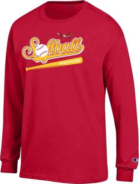 College of the Desert Champion Long Sleeve T Shirt College of the Desert Roadrunners Softball Design - ONLINE ONLY