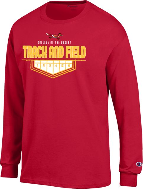 College of the Desert Champion Long Sleeve T Shirt College of the Desert Roadrunners Track and Field Design - ONLINE ONLY