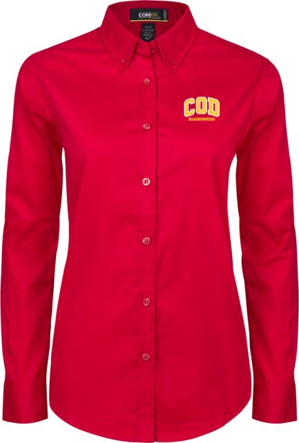 College of the Desert Womens Twill Button Down Long Sleeve COD Roadrunners - ONLINE ONLY
