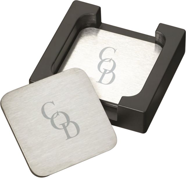 College of the Desert Stainless Coaster Set COD Engraved - ONLINE ONLY