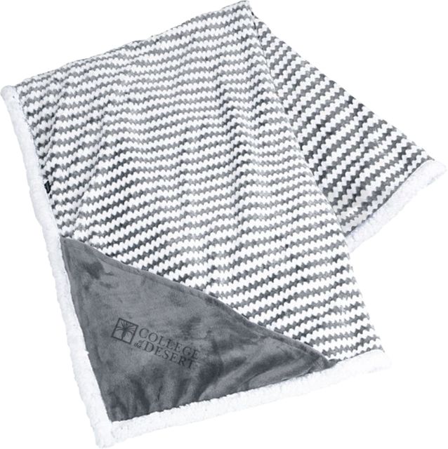 College of the Desert Field & Co Luxurious Chevron Striped Sherpa Blanket College of the Desert Engraved - ONLINE ONLY