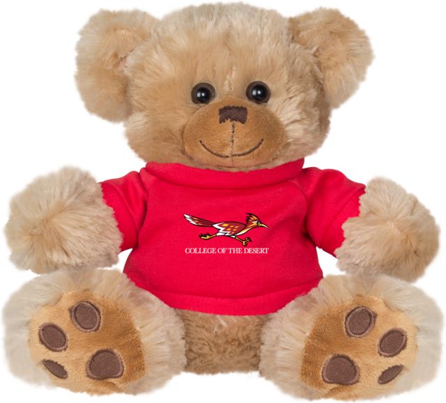 College of the Desert Plush Big Paw 8 1/2 inch Bear w/Red Shirt College of the Desert with Mascot - ONLINE ONLY