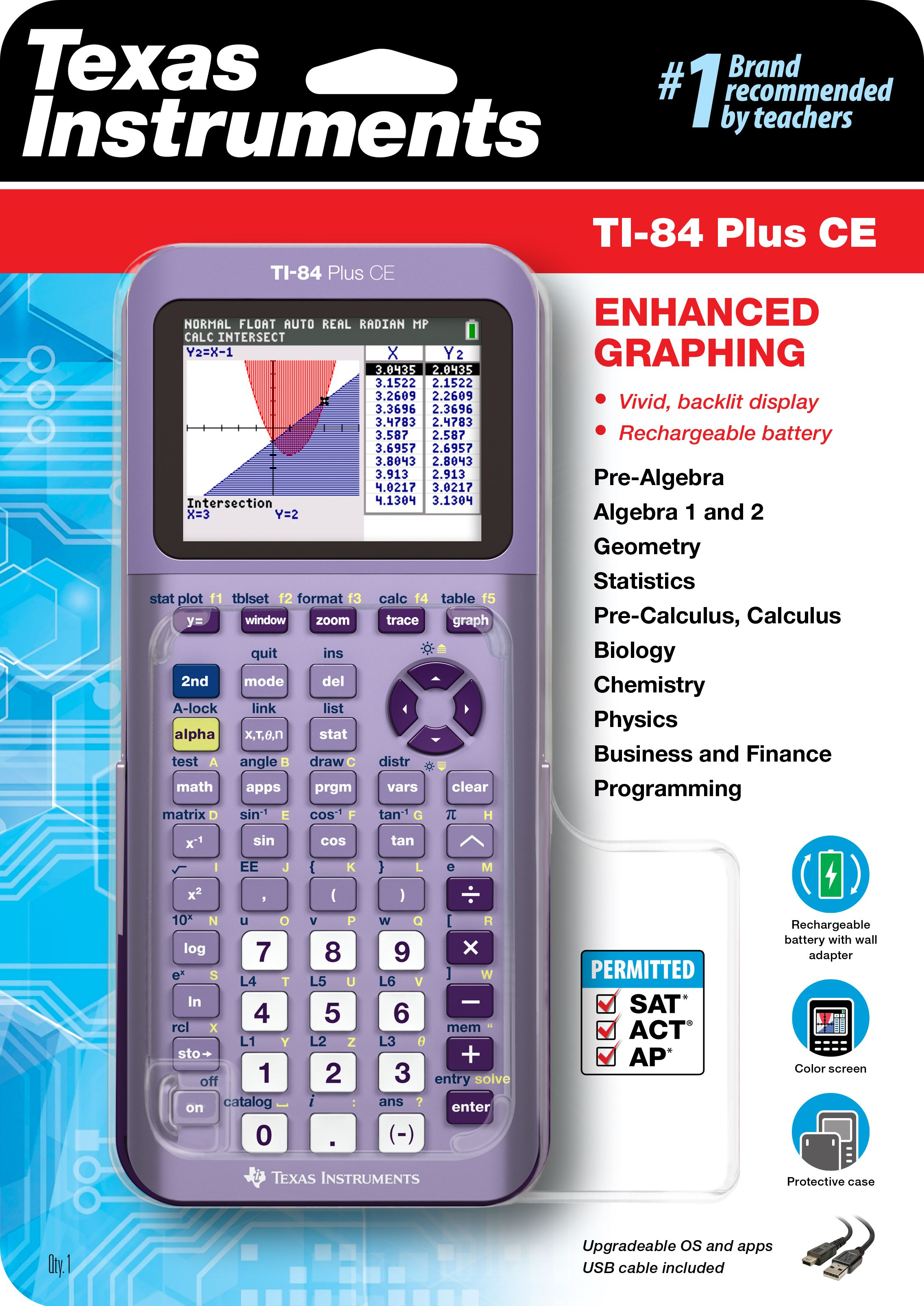 CALCULATOR TI-84 PLUS CE METLC PURPLE