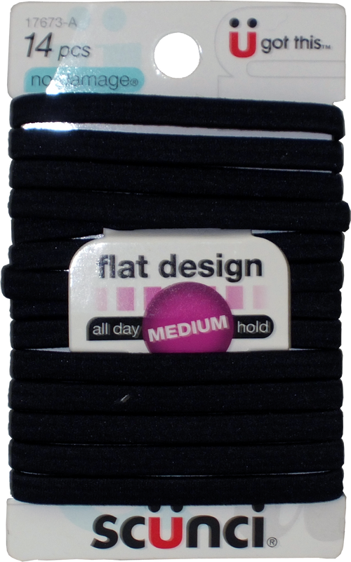 PONYTAIL HOLDER 14CT BLK FLAT EL
