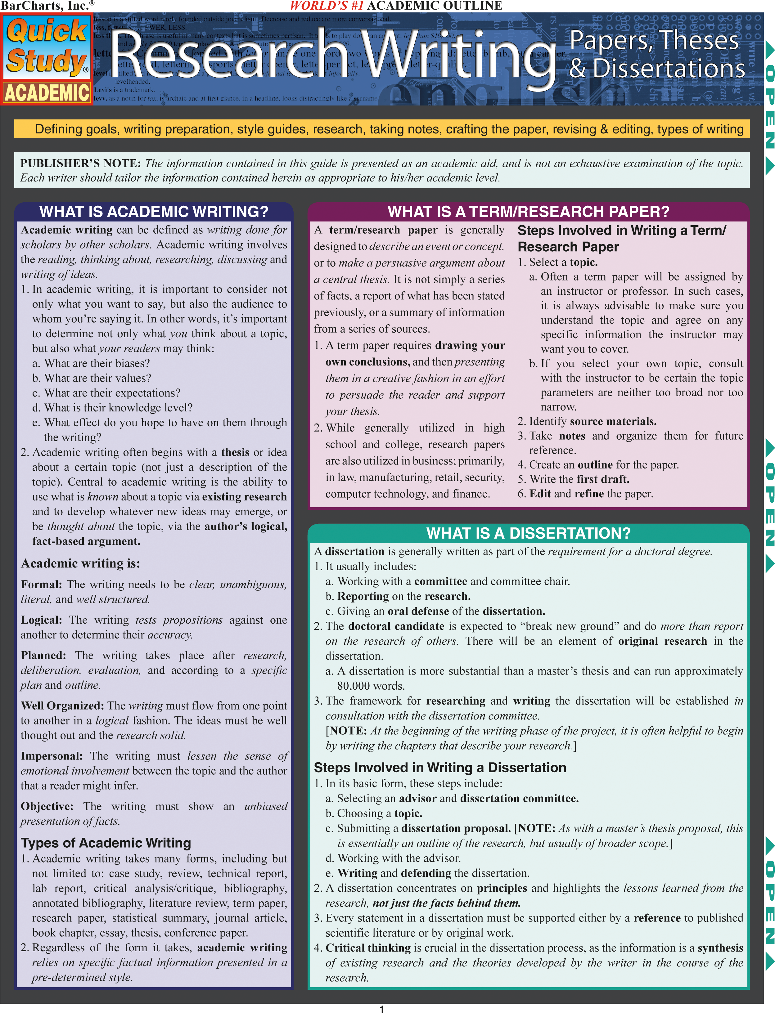 Research Writing: Papers, Theses & Dissertations