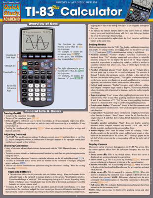 Quick Study: Academic: Ti-83 Plus Calculator