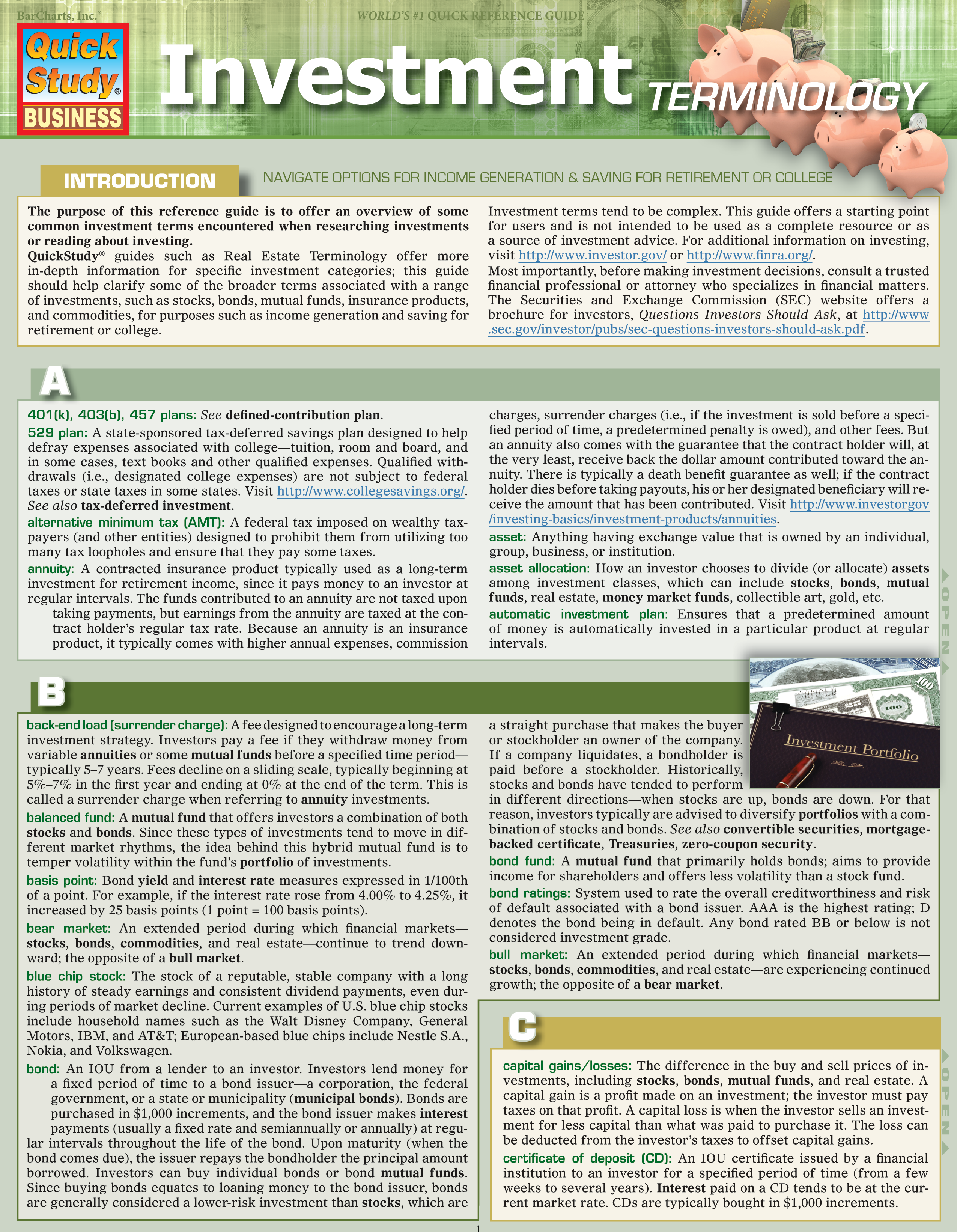 Investment Terminology