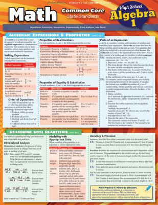 Math Common Core Algebra 1 9Th Grade