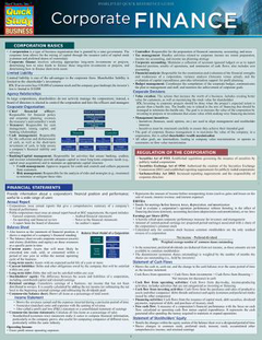 Corporate Finance : Quickstudy Laminated Reference Guide