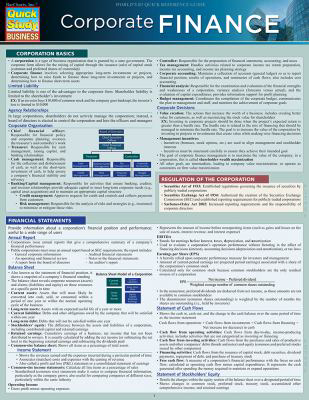 Corporate Finance : Quickstudy Laminated Reference Guide