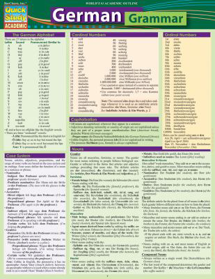 German Grammar : Quickstudy Laminated Reference Guide (Edition 2)