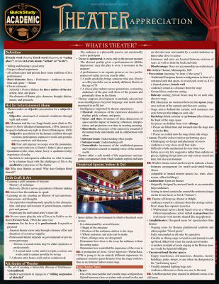 Theater Appreciation : Quickstudy Laminated Reference Guide