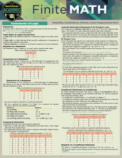 Finite Mathematics : A Quickstudy Laminated Reference Guide