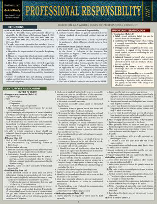 Professional Responsibility : A Quickstudy Laminated Reference Guide (Edition 2)
