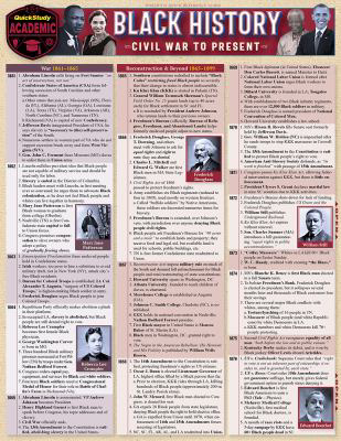 Black History - Civil War to Present : A Quickstudy Laminated Reference Guide
