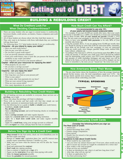Getting Out of Debt Laminate Reference Chart