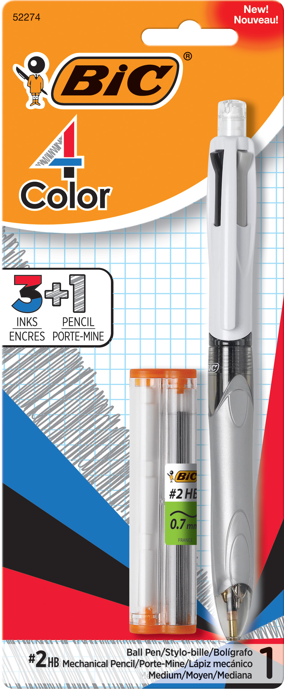 PEN 4 COLOR 3 + 1 MECH PENCIL