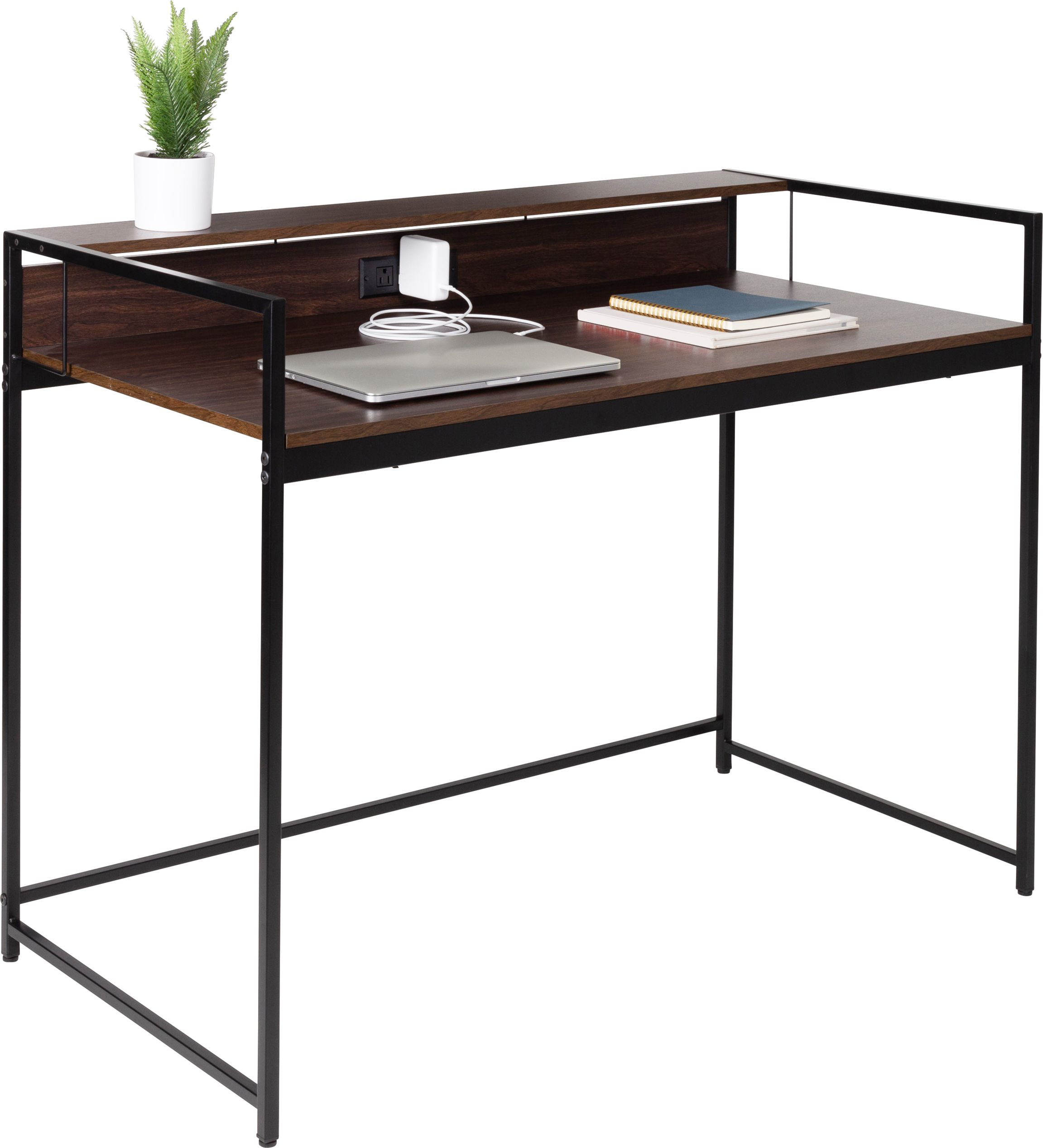 MODERN COMPUTER DESK W/USB BLK